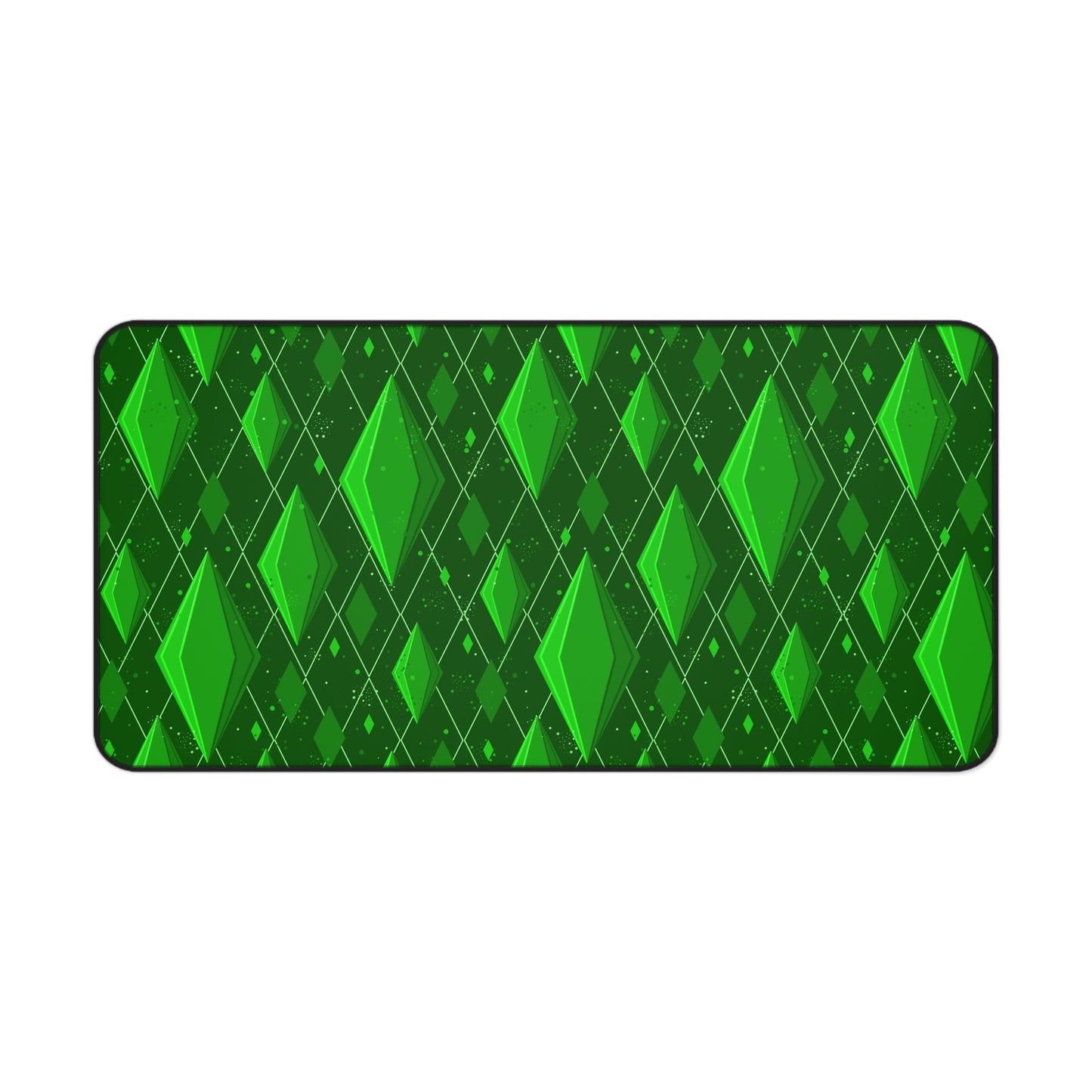 Green Plumb-Diamond Sims-Inspired Gaming Desk Mat Mouse Pad for Gamers and Streamers