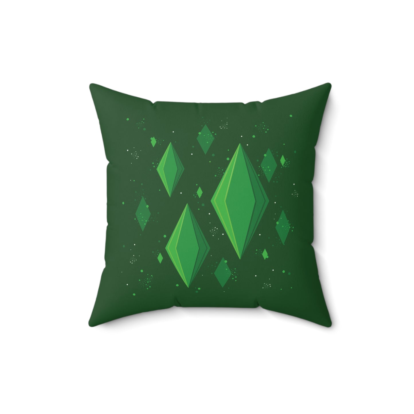 SIMS-inspired Diamond Cozy Gamer Spun Square Pillow for Gaming Rooms and Cozy Gaming Sessions