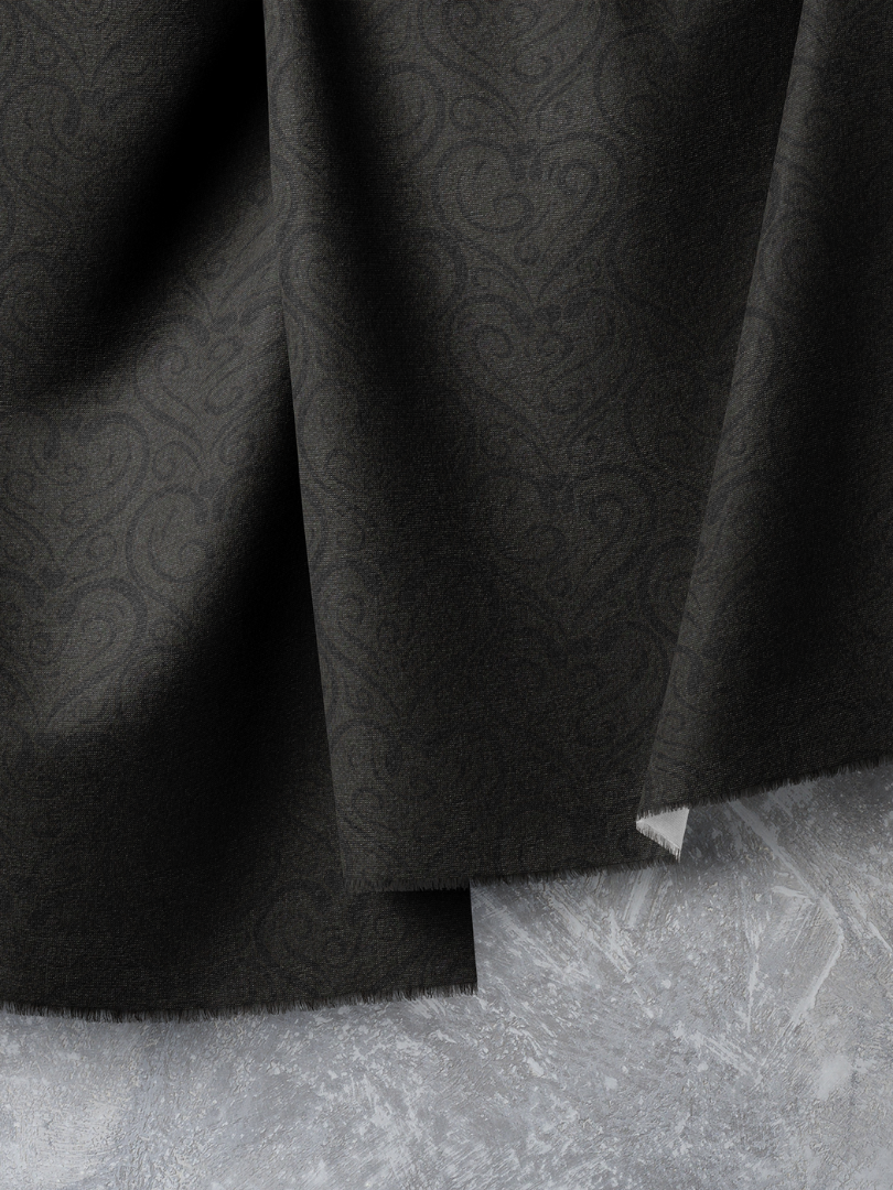 Meant To Be Elegant Heart Swirl Pattern on Muted Black
