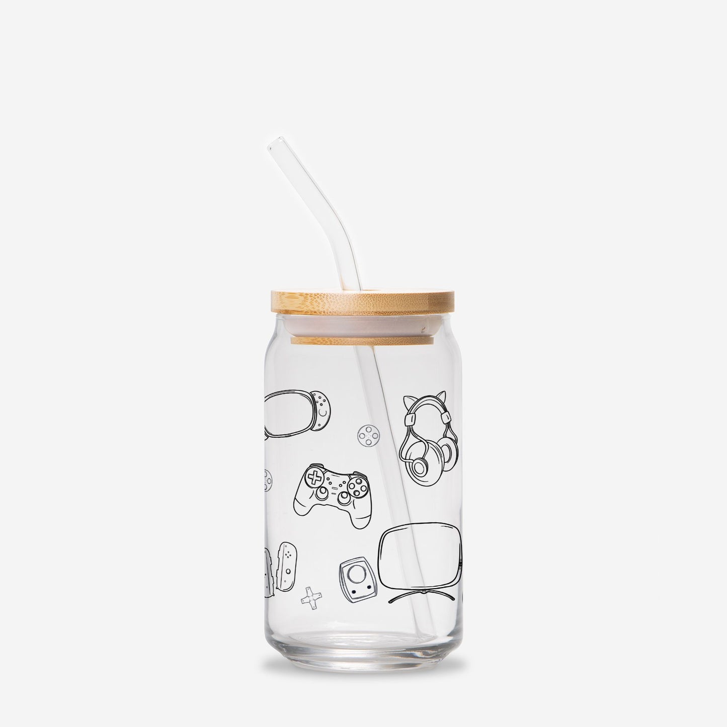 Cozy Gamer Essentials Glass Can for Geeks and Gamers