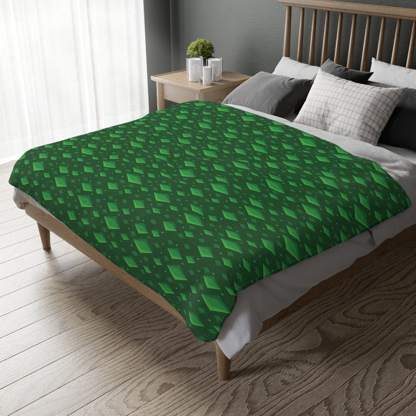 SIMS inspired diamond pattern cozy gaming blanket for gamers