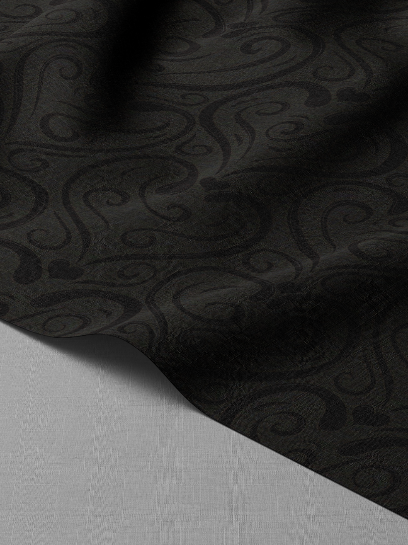Meant To Be Elegant Heart Swirl Pattern on Muted Black