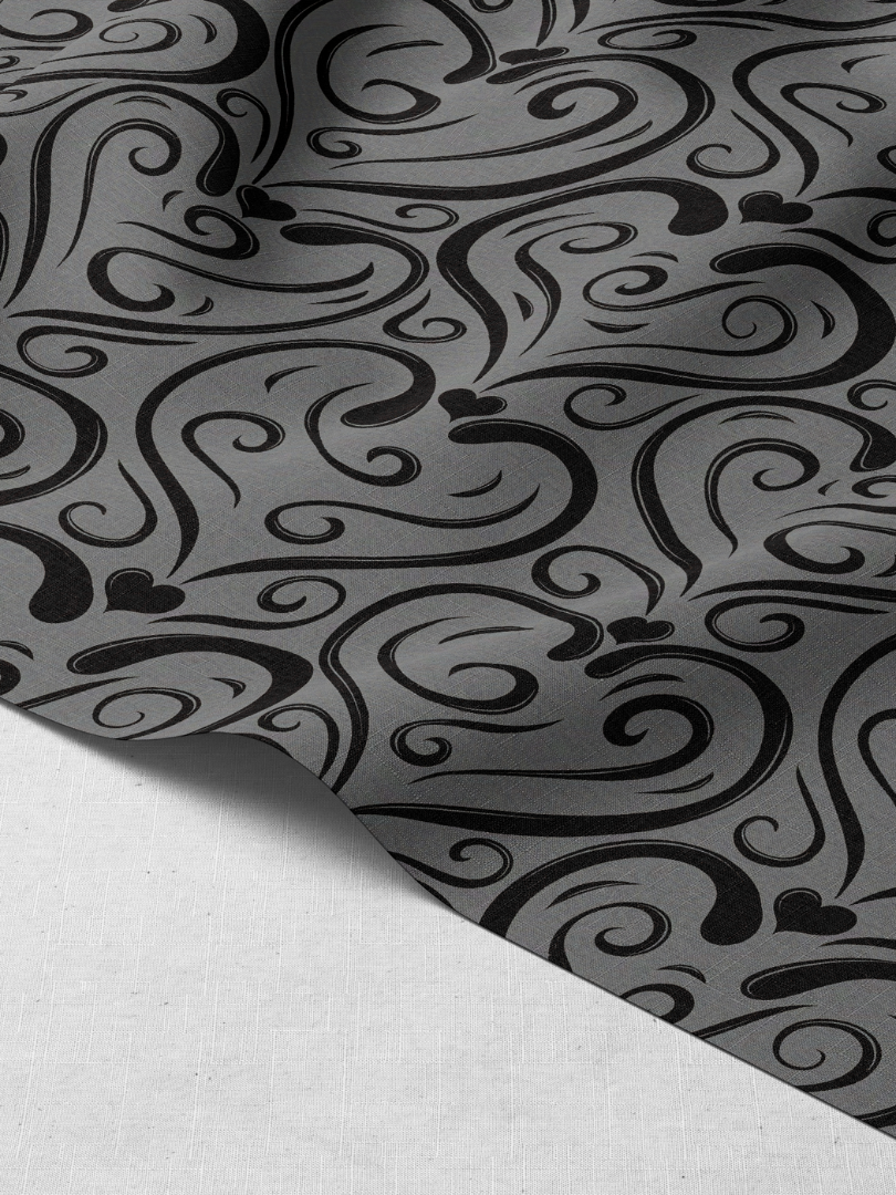 Meant To Be Elegant Heart Swirl Pattern on Muted Gray
