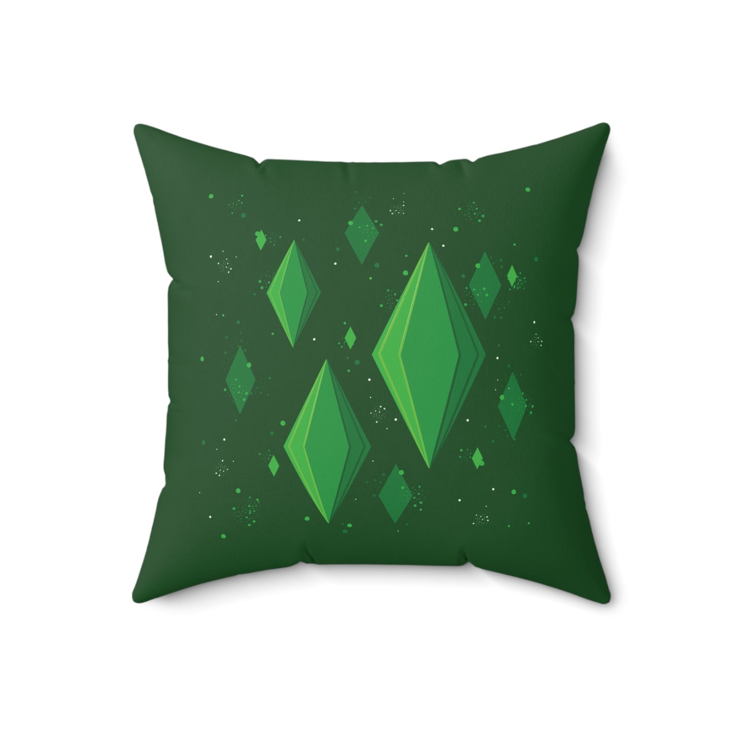 SIMS-inspired Diamond Cozy Gamer Spun Square Pillow for Gaming Rooms and Cozy Gaming Sessions