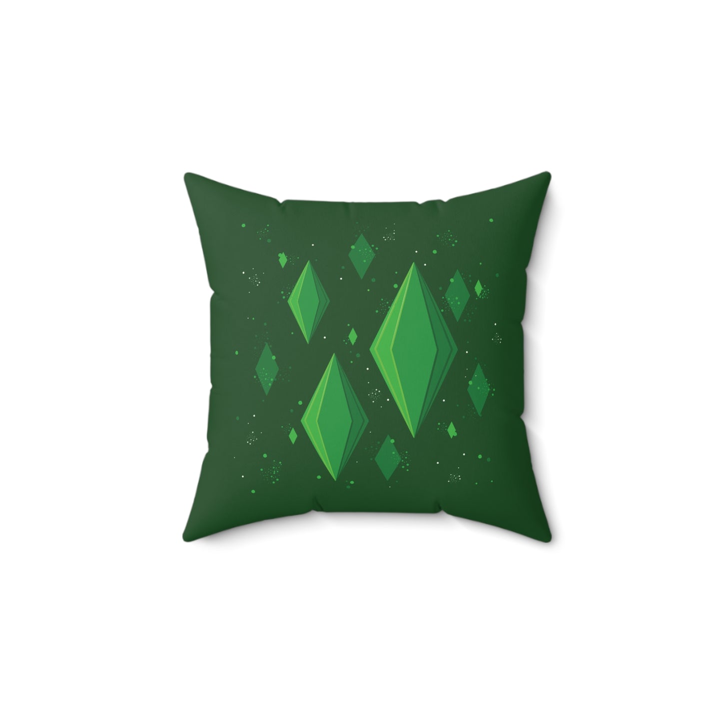 SIMS-inspired Diamond Cozy Gamer Spun Square Pillow for Gaming Rooms and Cozy Gaming Sessions