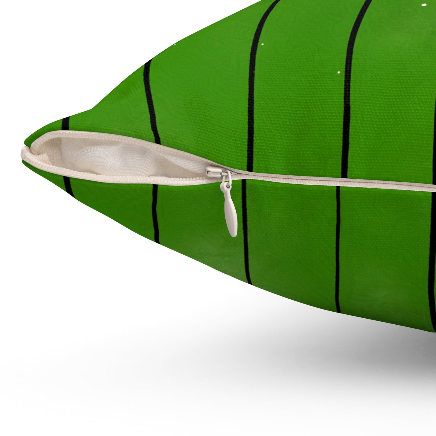 Betelgeuse Beetle Juice Green and Black Striped Spun Polyester Square Pillow and Pillowcase