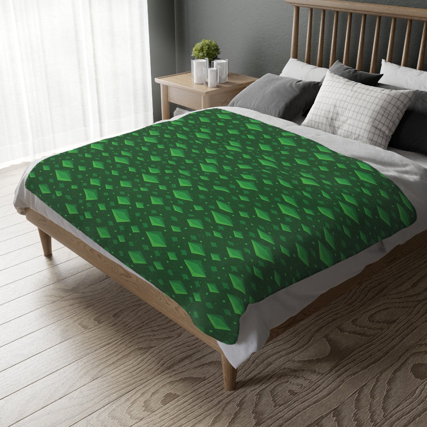 SIMS inspired diamond pattern cozy gaming blanket for gamers