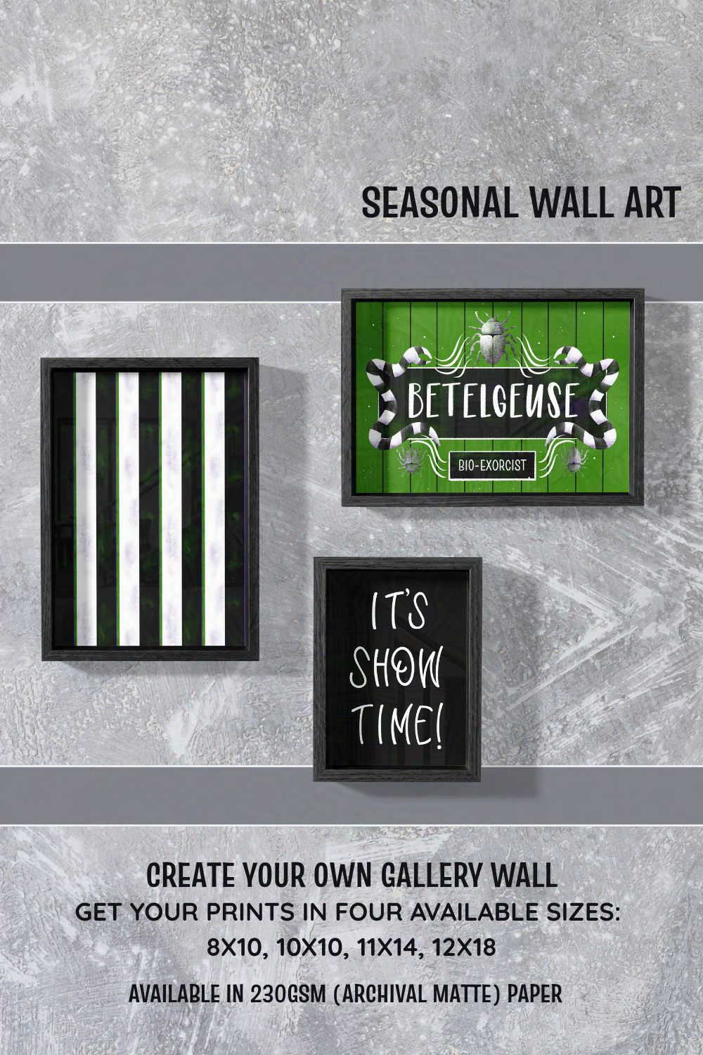 Betelgeuse Beetlejuice-Inspired Wall Art | Spooky, Subtle, Stylized Wall Print