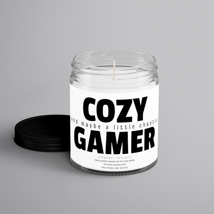Cozy (and maybe a little chaotic) Gamer Scented Soy Candle for Cozy Gaming Sessions with a Touch of Chaos