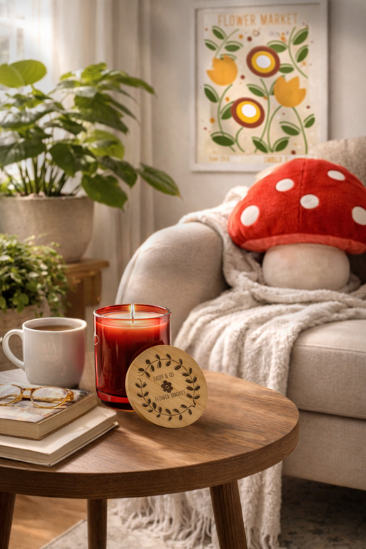 Daisy & Co. Colored Glass Scented Candle