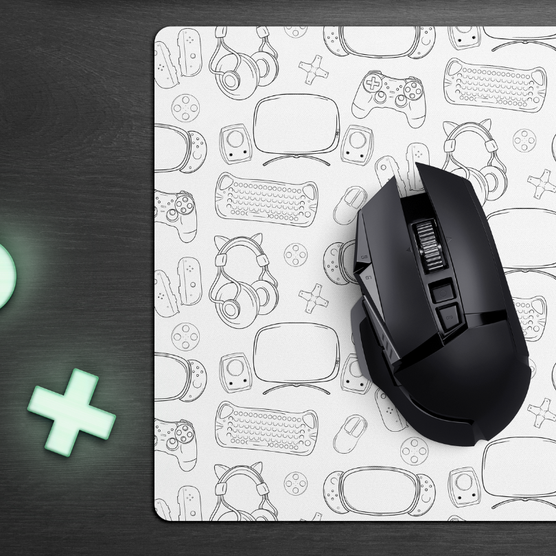 Geeky Gamer Lined Gaming Essentials Desk Mat Mouse Pad for Gaming and Desk Setups