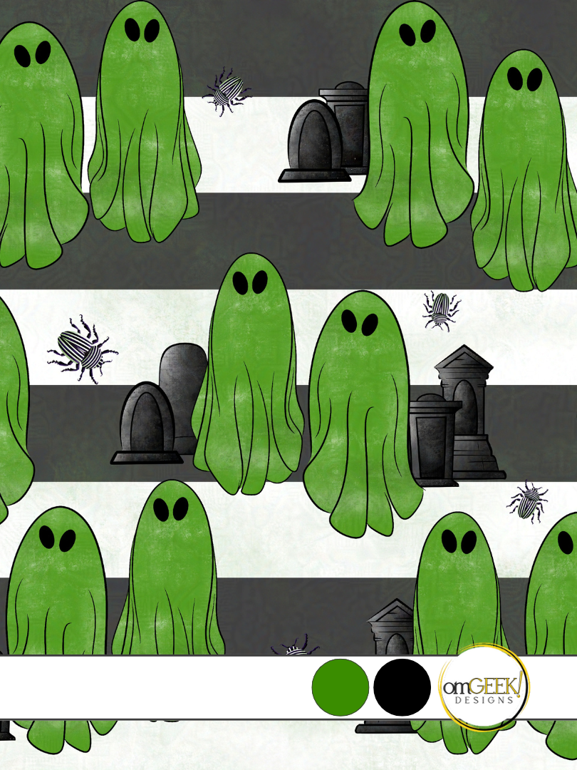 Ghosts with the Most Beetlejuice Graveyard Fabric