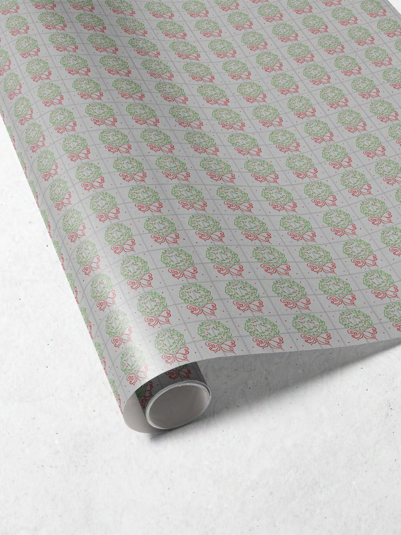 Holiday Christmas Wreath Patterned Paper, Inspired by Christmas Town, the Nightmare Before Christmas
