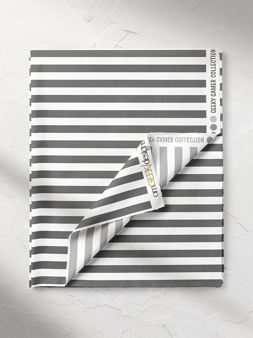 Grey Striped and Solid Coordinate Fabrics for the Geeky Gamer Collection
