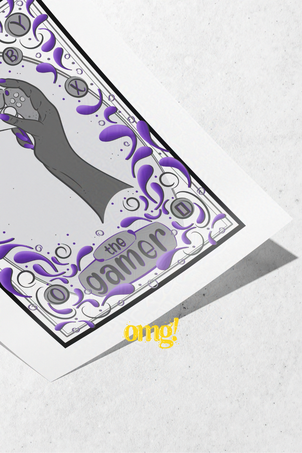 The Gamer Tarot Card Wall Art for Gamer Geeks