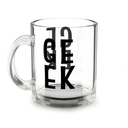GEEK Clear Glass Mug – Minimalist Mug for Gamers and Geeks