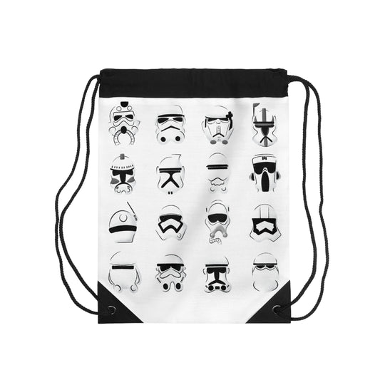 Storm Trooper Line Art Patterned Drawstring Backpack
