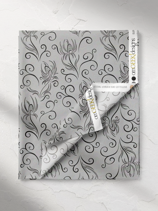 Sally Sea Holly Floral Swirls Pattern, Medium