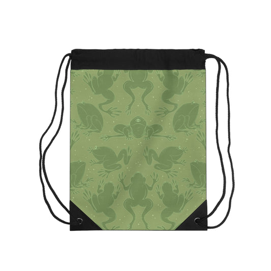 Galaxy Frog Patterned Drawstring Backpack