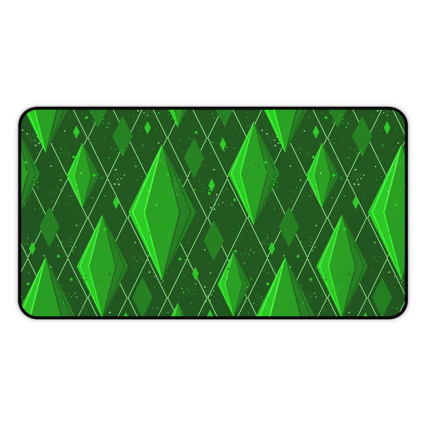 Green Plumb-Diamond Sims-Inspired Gaming Desk Mat Mouse Pad for Gamers and Streamers