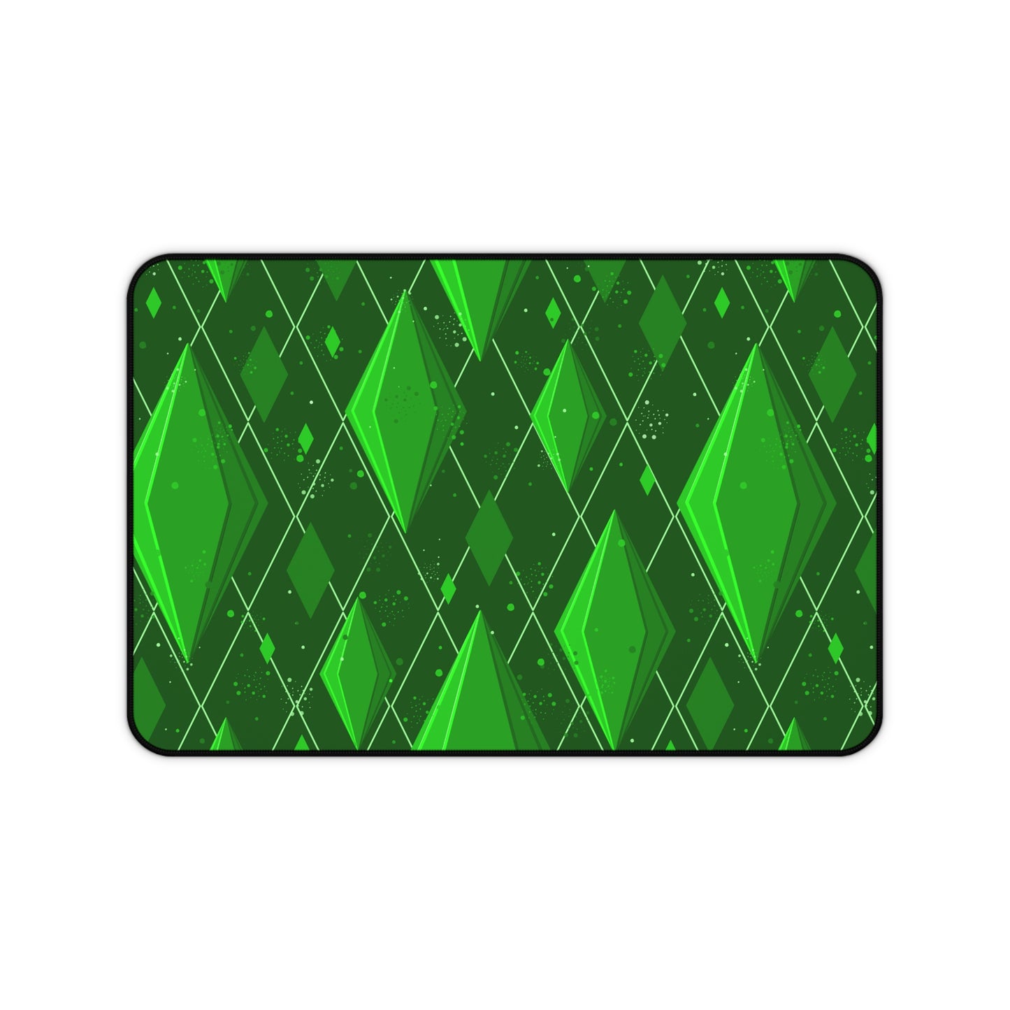 Green Plumb-Diamond Sims-Inspired Gaming Desk Mat Mouse Pad for Gamers and Streamers