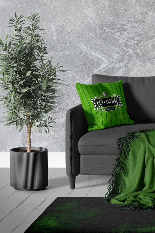 Beetlegeuse Monogram Throw Pillow | Beetle Juice Inspired Square Pillow and Pillowcase
