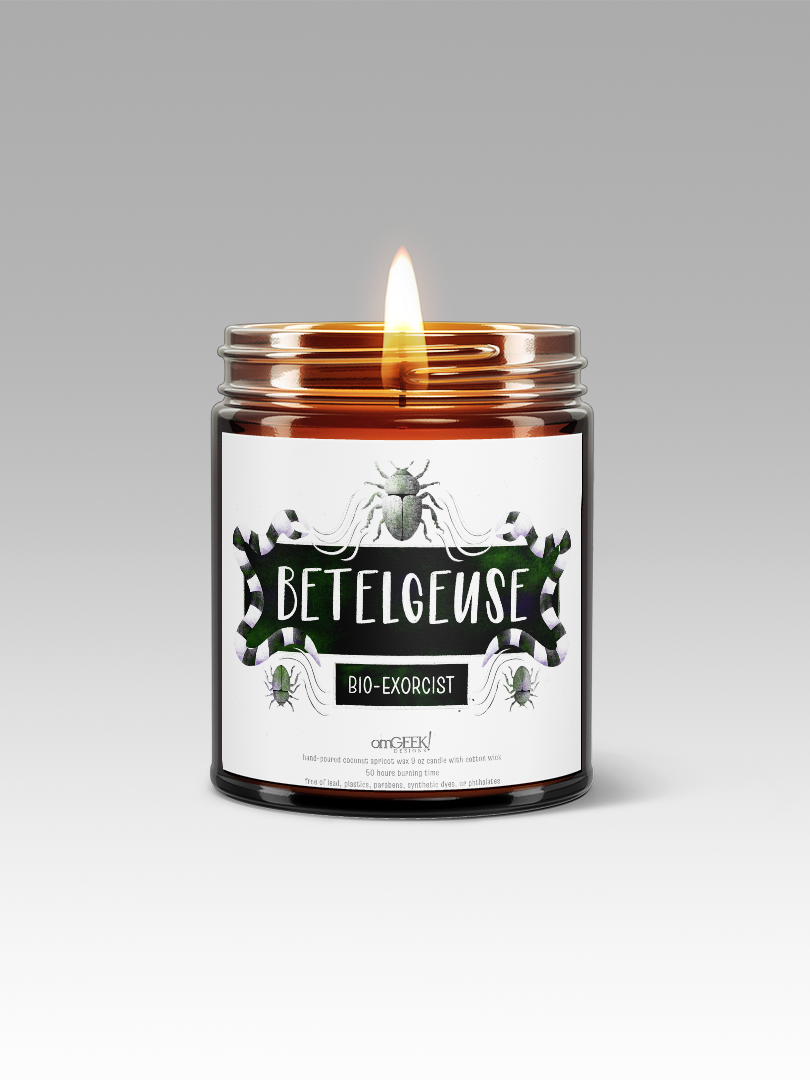 Betelgeuse Beetle Juice Halloween Spooky Season Scented Coconut Apricot Wax Candles | Available in 5 Scents