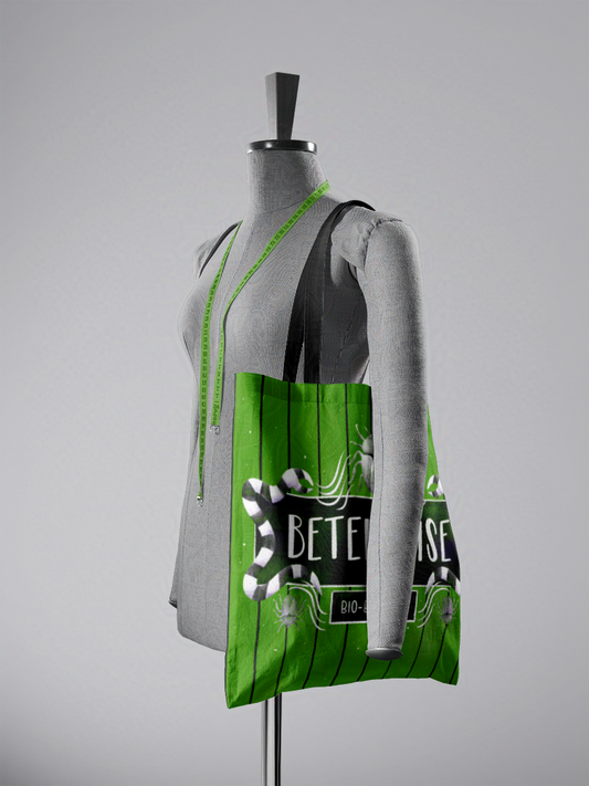 Betelgeuse Beetle Juice Green and Black Striped Trick or Treat Carry All Tote Bag