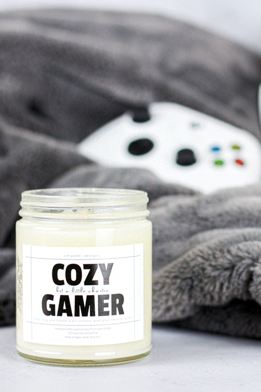 Cozy (and maybe a little chaotic) Gamer Scented Soy Candle for Cozy and Chaotic Gaming Sessions