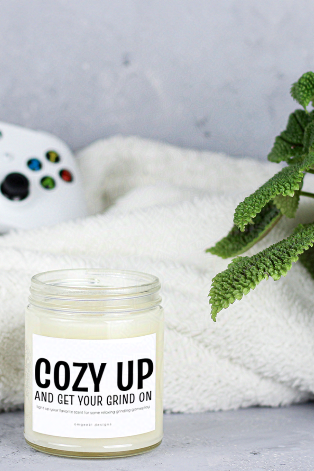 Cozy Up and Get Your Grind On Scented Soy Candle for Cozy Game Vibes