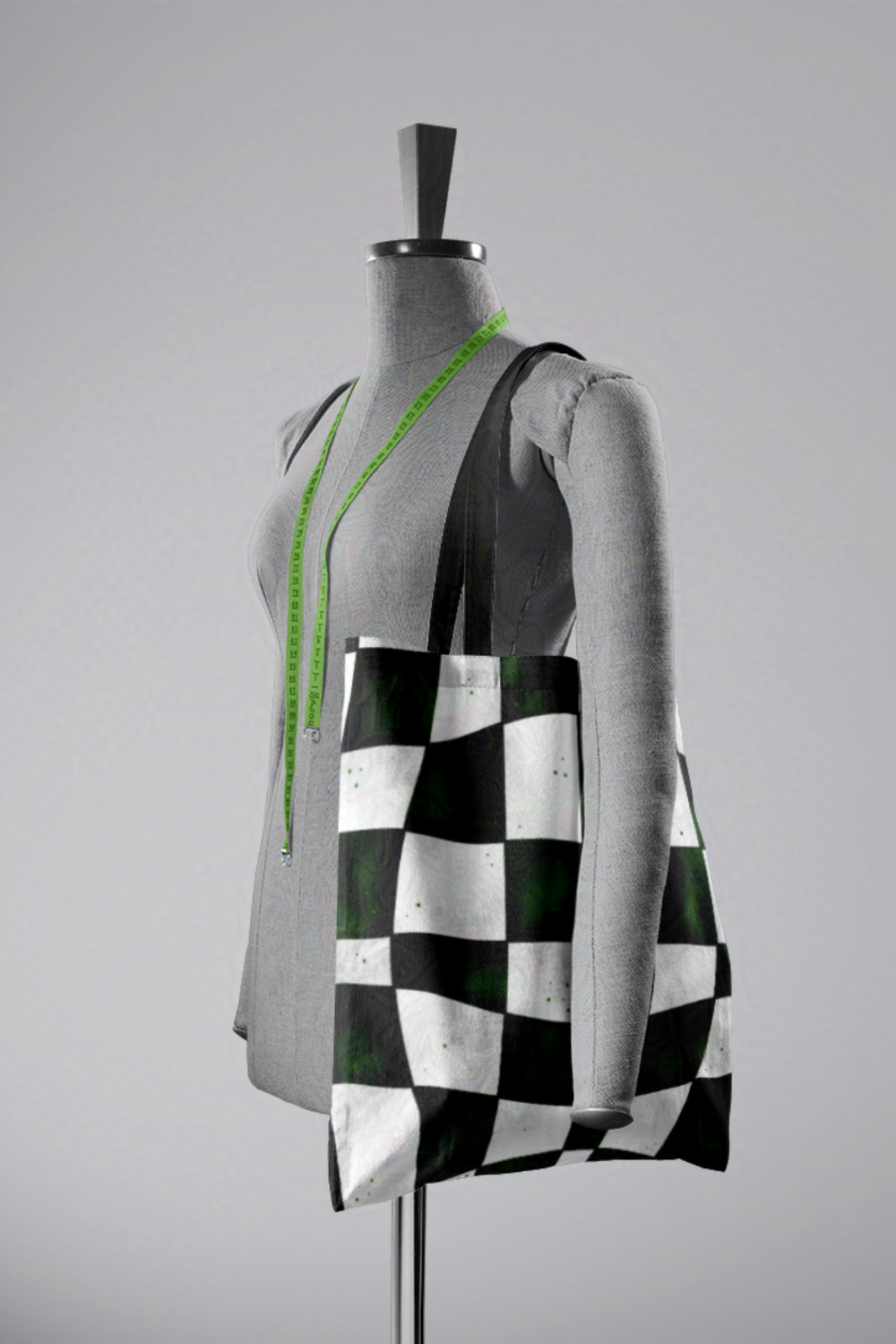 Crooked Checkerboard Tote Bag | Beetlejuice-Inspired Trick or Treat Bag | Boo Bag