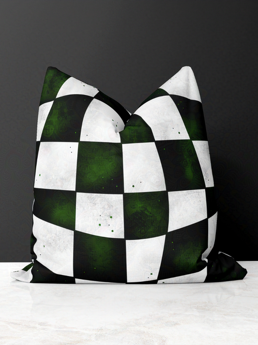 Crooked Checkered Pattern Inspired by Beetle Juice Spun Polyester Square Pillow and Pillowcase
