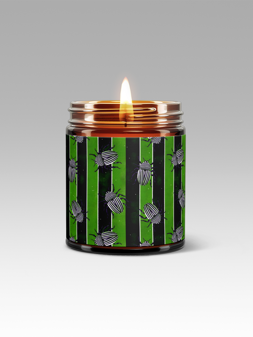 Dancing Beetles Halloween Spooky Season Scented Coconut Apricot Wax Candles | Available in 5 Scents