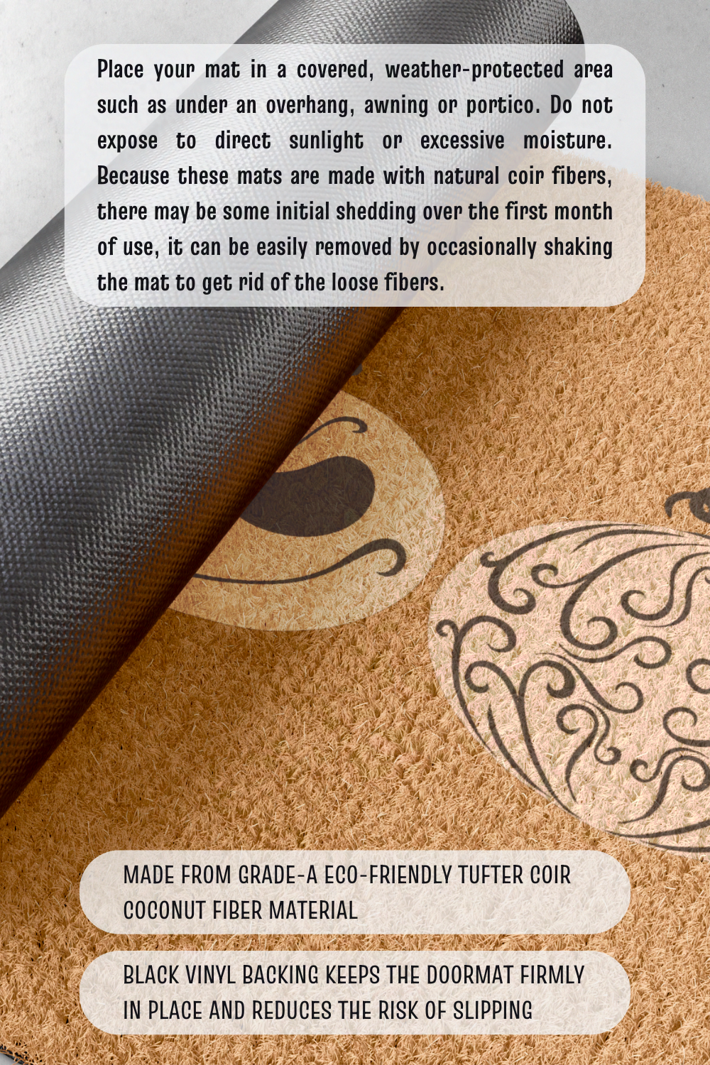 White Pumpkin King Jack Skellington Doormat