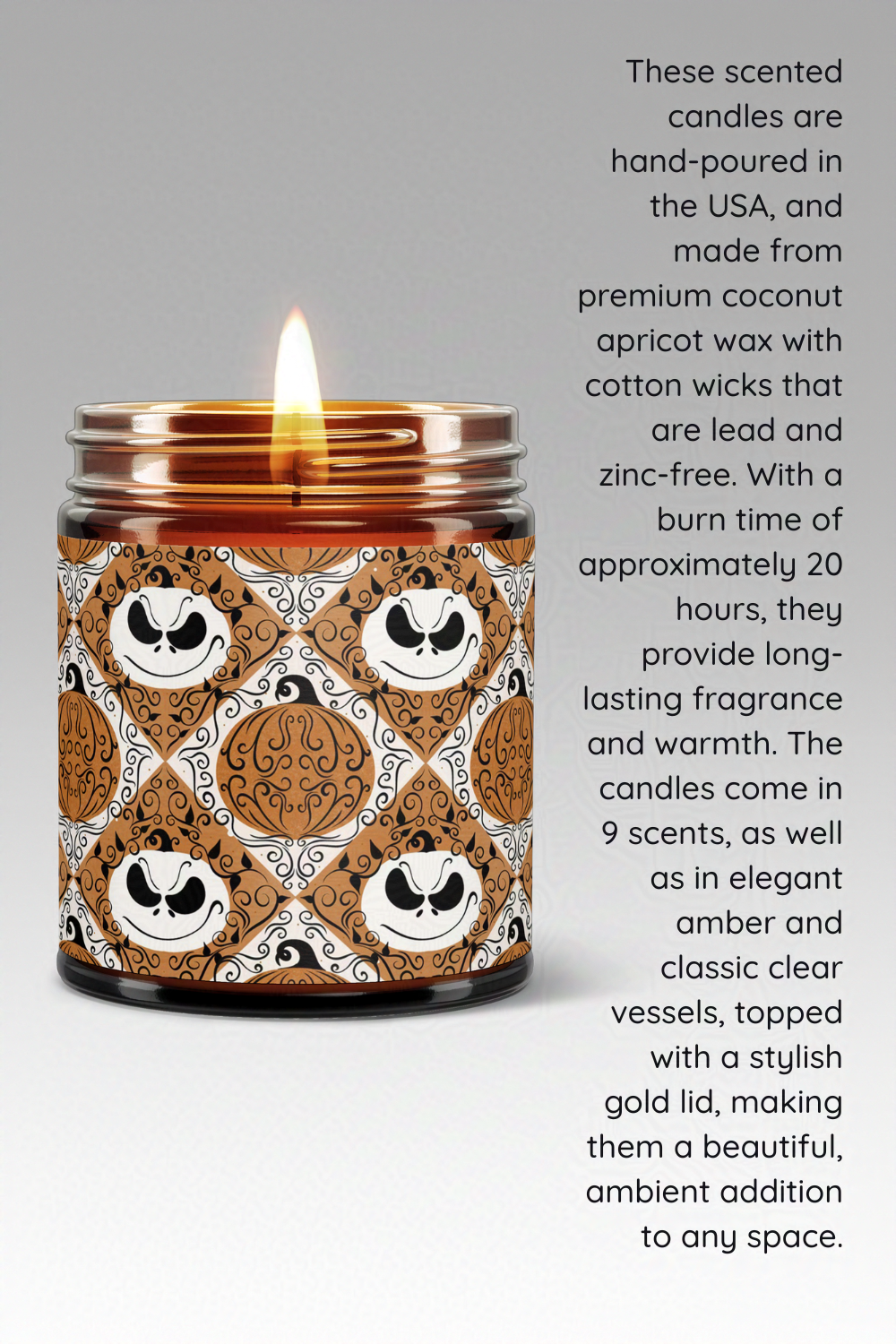 Jack Skellington Inspired Pumpkin King Scented Candle