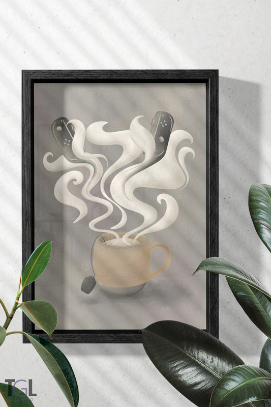 Evening Exhale | Ritual of Play Collection | Framed Cozy Gaming Wall Art