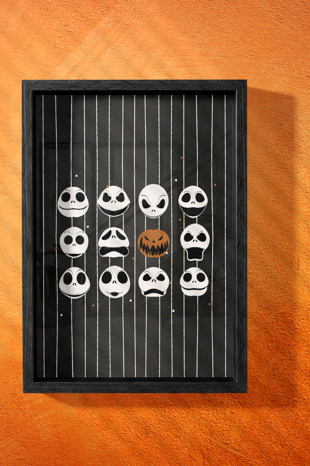 Faces of Jack Skellington The Nightmare Before Christmas-Inspired Wall Art | Spooky, Subtle, Stylized Wall Print