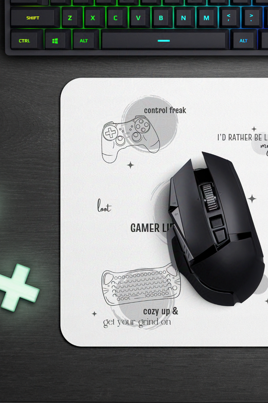 Gamer Geek Terms and Lingo Desk Mat Mouse Pad for Gamers and Streamers