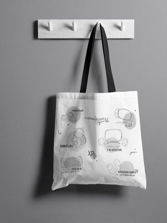 Gamer Streamer Terms and Lingo Tote Bag Carry All for Gaming and Streaming Essentials