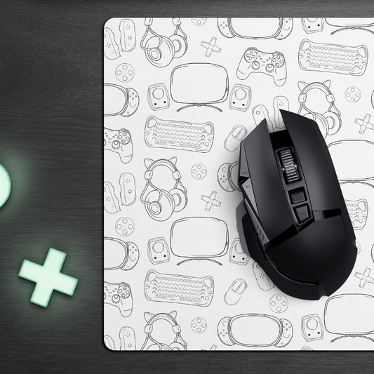 Geeky Gamer Lined Gaming Essentials Desk Mat Mouse Pad for Gaming and Desk Setups