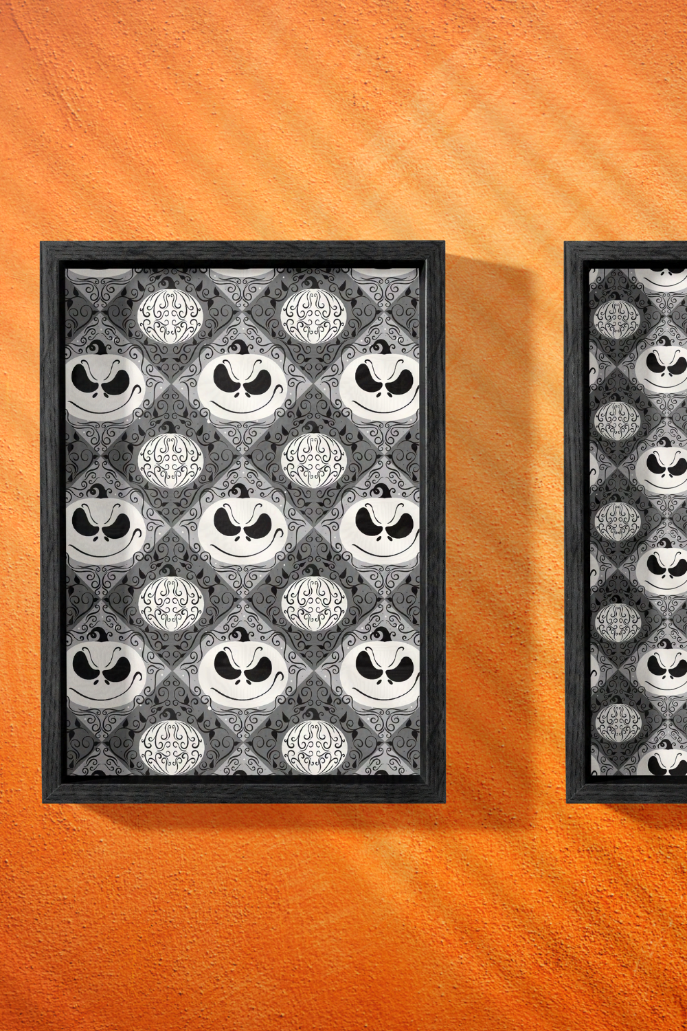 Jack Skellington-Inspired Pumpkin King Pattern Wall Art | Spooky, Subtle, Stylized Wall Print