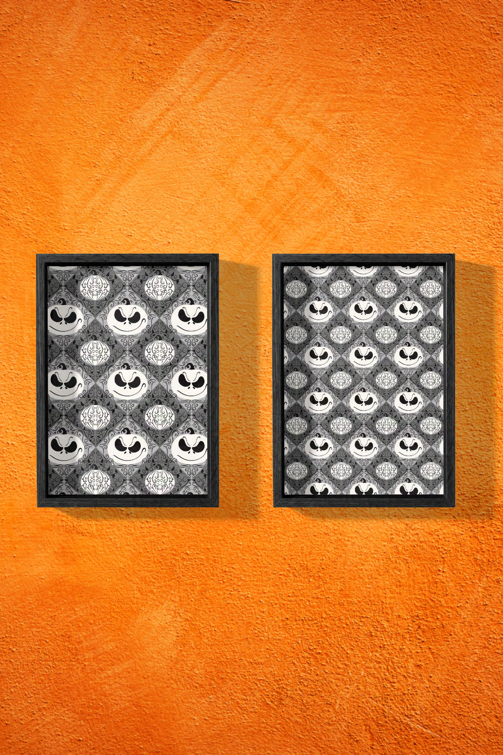 Jack Skellington-Inspired Pumpkin King Small Pattern Wall Art | Spooky, Subtle, Stylized Wall Print