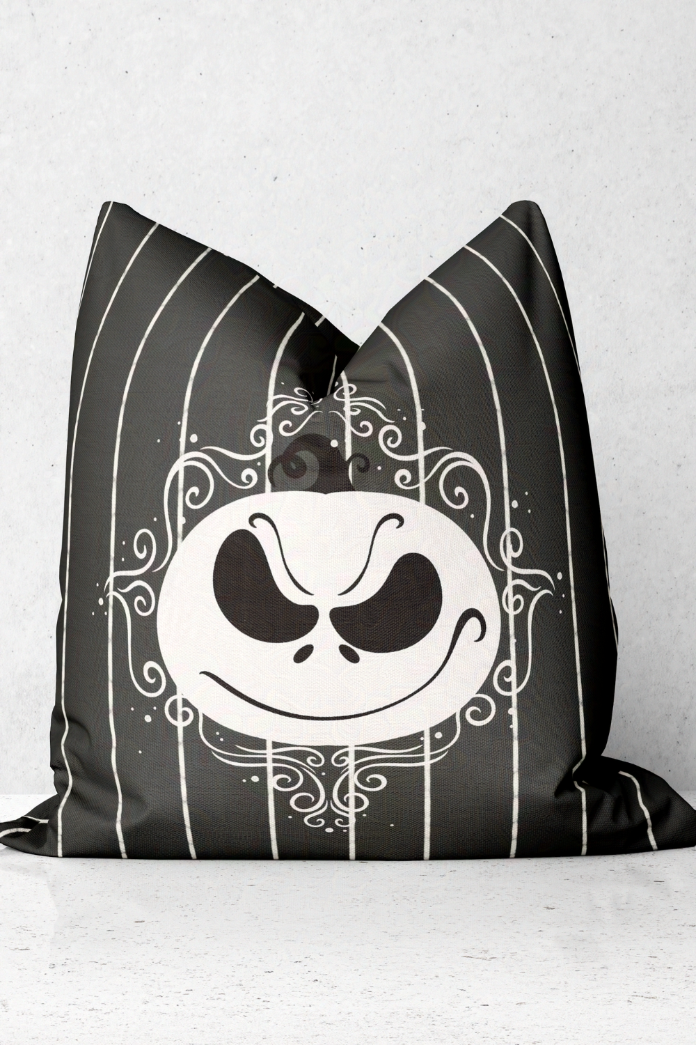 Jack Pumpkin Framed Monogram Square Pillow and Pillowcase