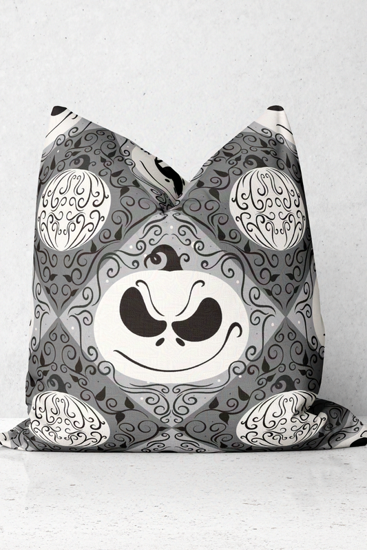 Jack White Pumpkin King Pattern Square Throw Pillow