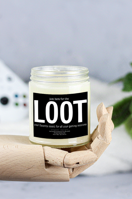 Just Here for the Loot – Scented Soy Candle for Gamers & Cozy Setups