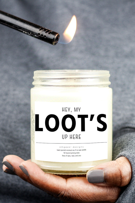“Hey, My Loot’s Up Here!” – Scented Soy Candle for Gamers and Cozy Setups