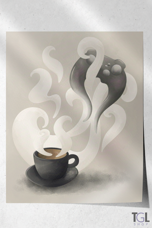 Morning Pause | Ritual of Play Collection | Cozy Gaming Wall Art