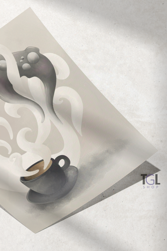 Morning Pause | Ritual of Play Collection | Cozy Gaming Wall Art