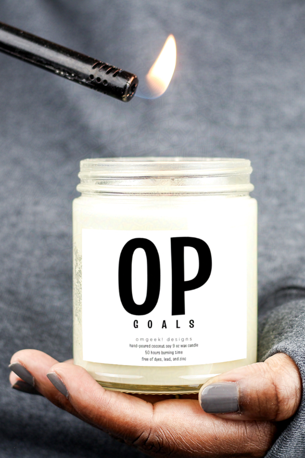 Overpowered (OP) Goals Scented Soy Candle for Gamers and Isekai Anime Fans