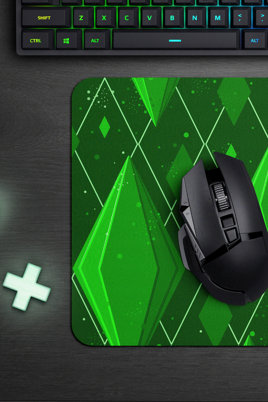 Green Plumb-Diamond Sims-Inspired Gaming Desk Mat Mouse Pad for Gamers and Streamers